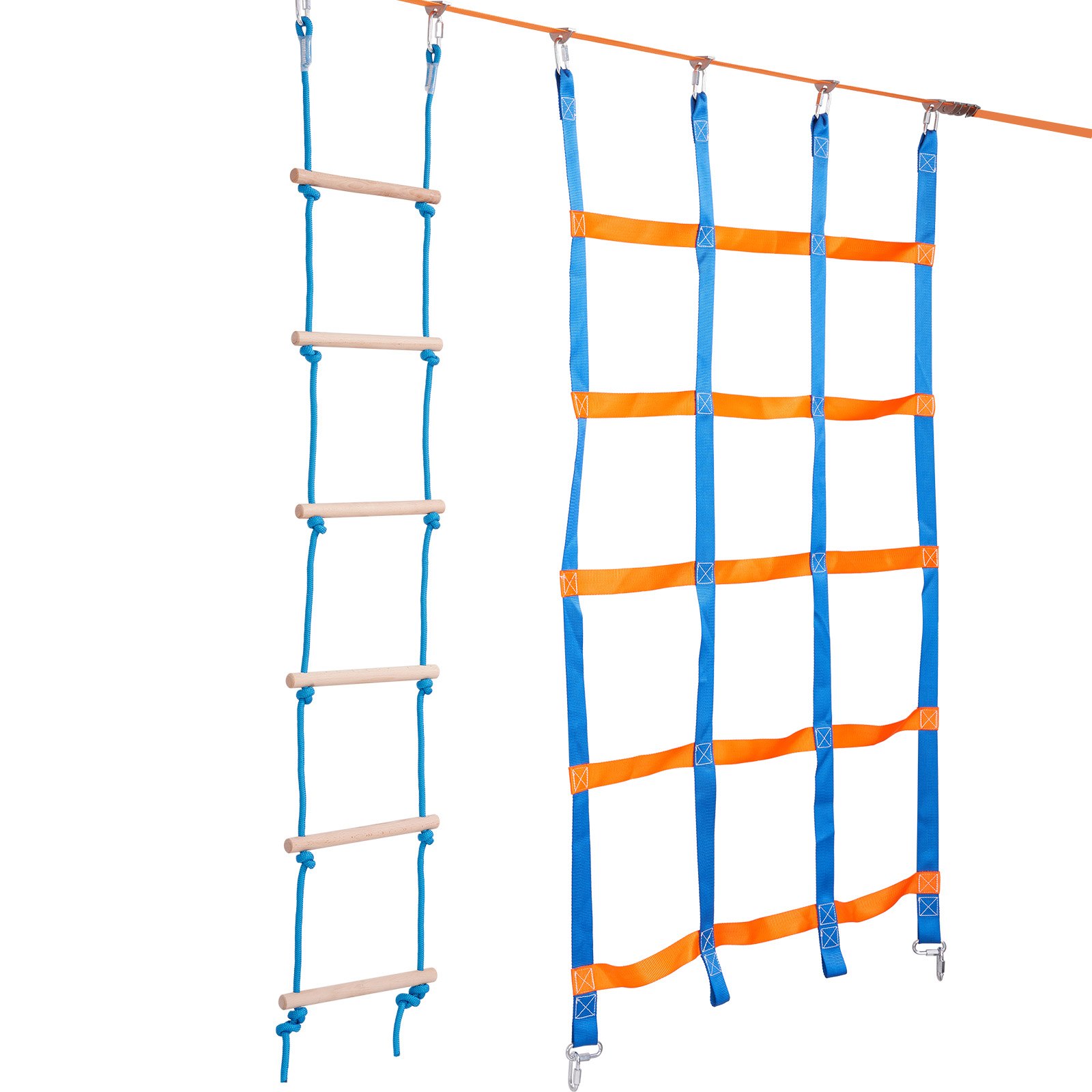 VEVOR Ninja Warrior Obstacle Course for Kids, 2 x 60 ft Weatherproof ...
