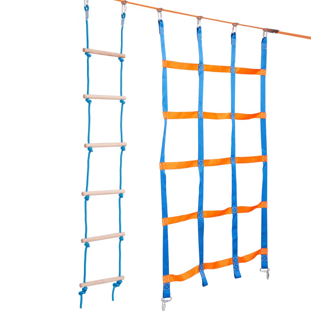 VEVOR Ninja Warrior Obstacle Course for Kids, 2 x 65 ft Weatherproof ...