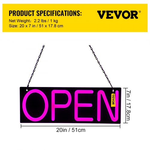 VEVOR LED Open Sign, 20