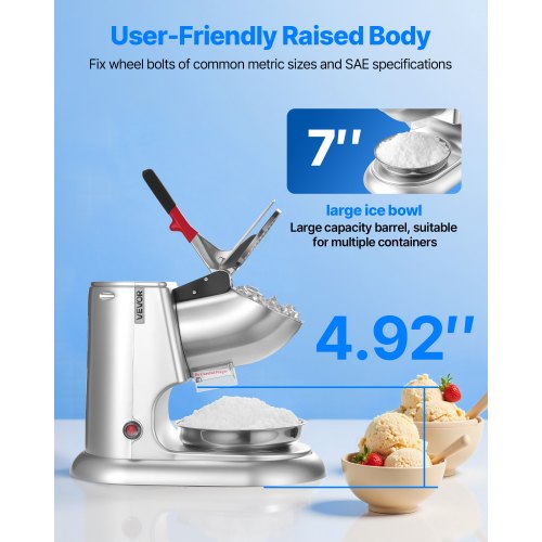 かき氷機 WF-A188 ICE SLICER VEVOR Ice Crusher Machine, 220lbs Per Hour Electric 4 Blades Snow