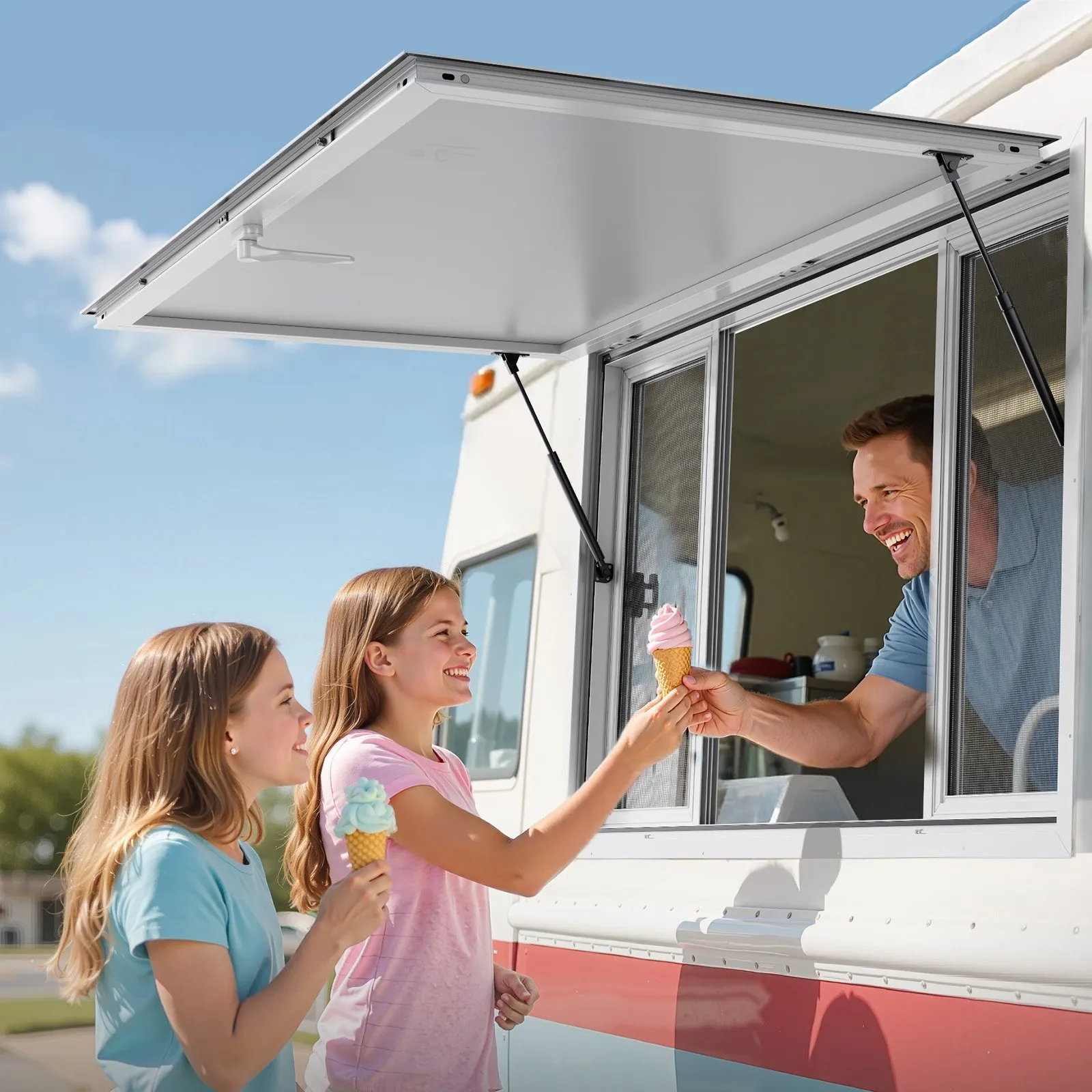 VEVOR Food Truck Serving Window – 60x36 in Frame, 4 Screens