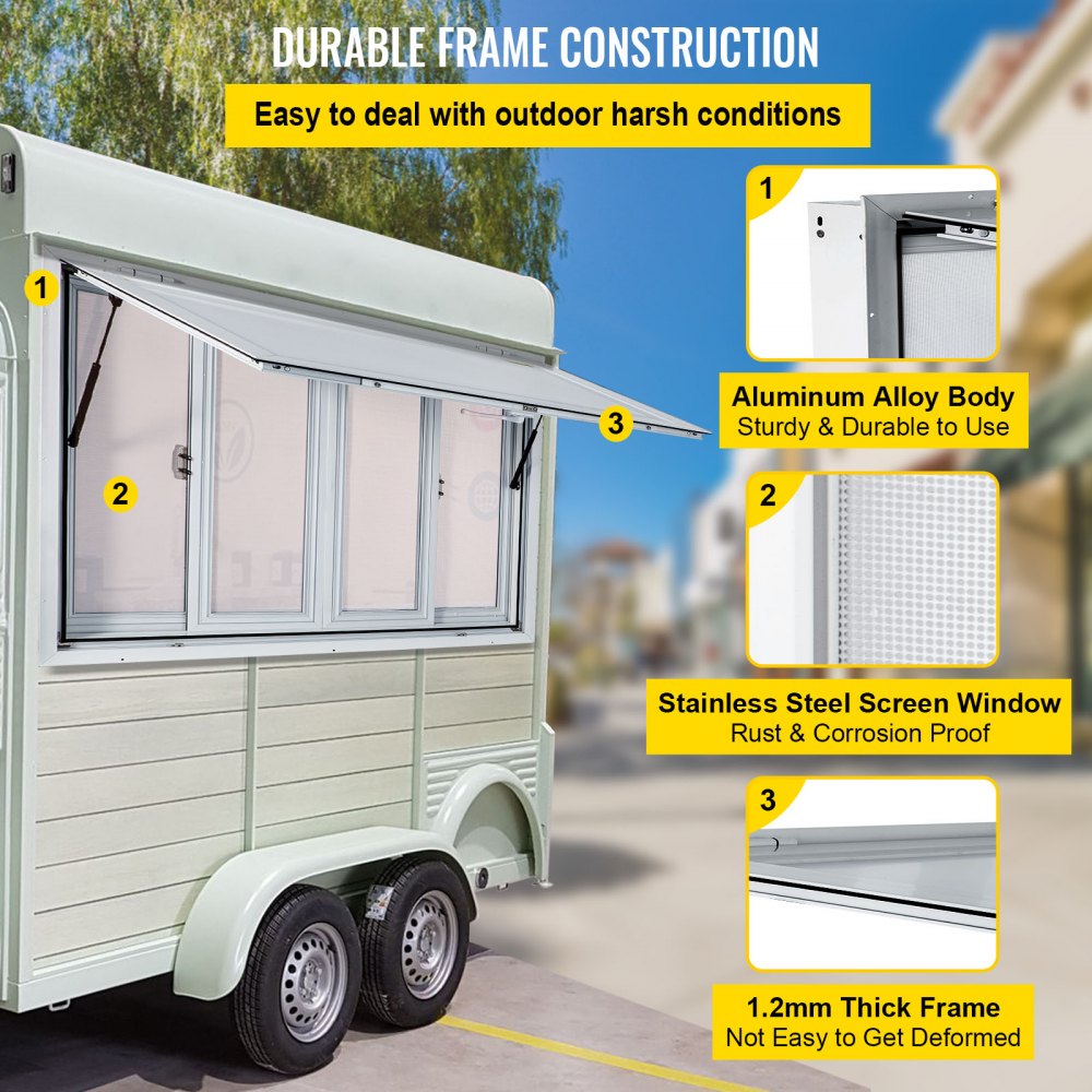 Stellweilan Tessberg Concession Window, Aluminum Alloy Food Truck Service Window Sekl2389