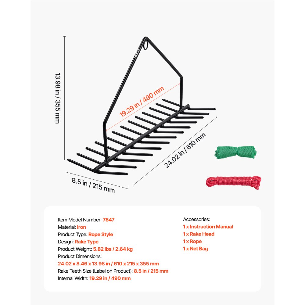 VEVOR Lake Rake for Weeds — Aquatic Pond & Lake Cleaner