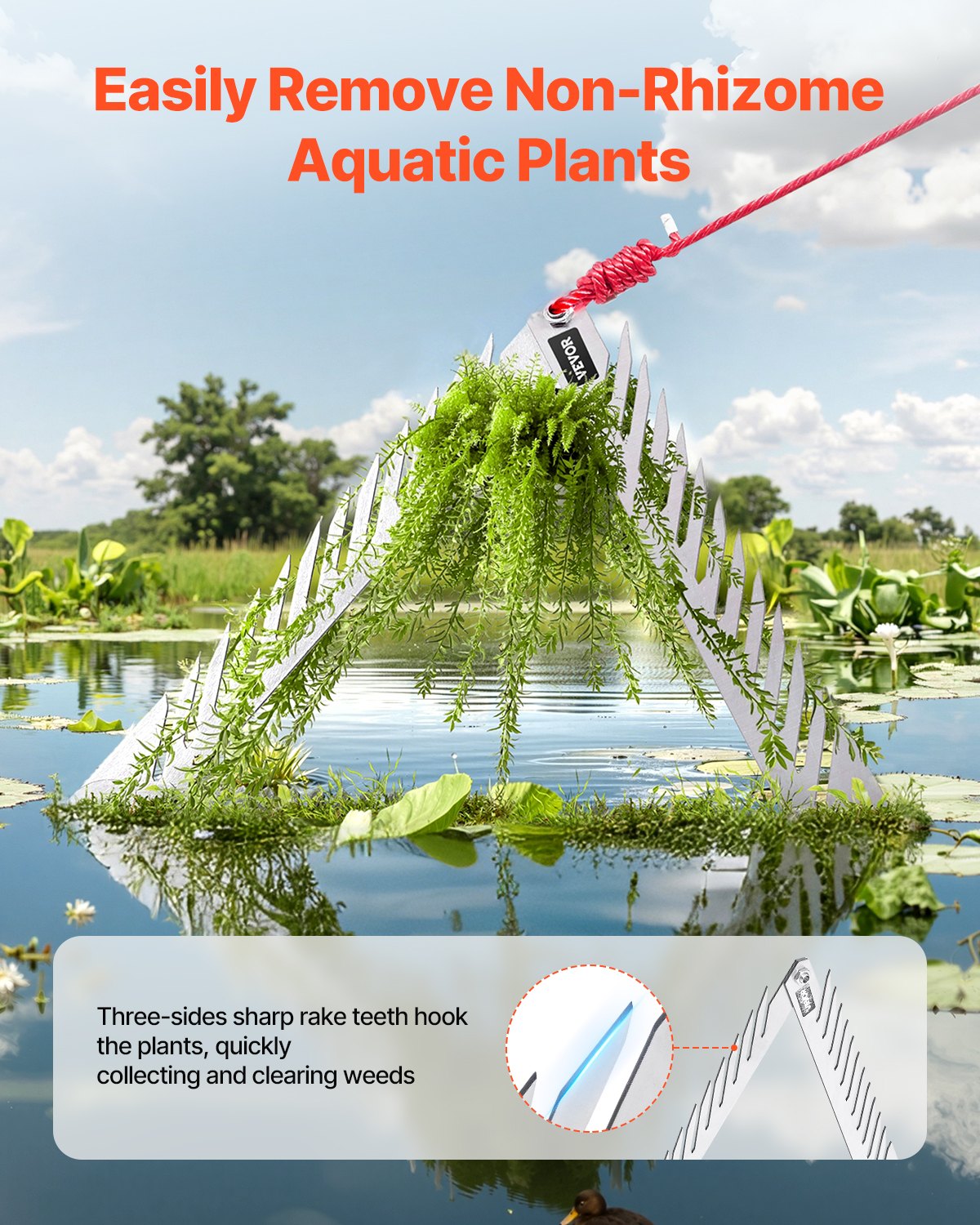 Freshwater Rake VEVOR Razor Rake for Lake Weeds – 24
