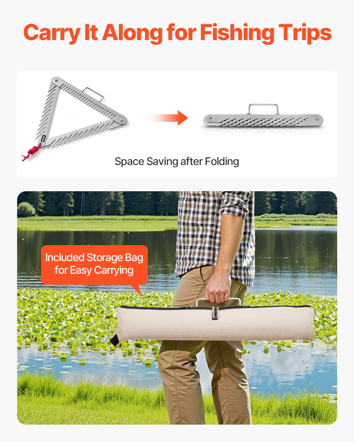 VEVOR Razor Rake for Lake Weeds – 24