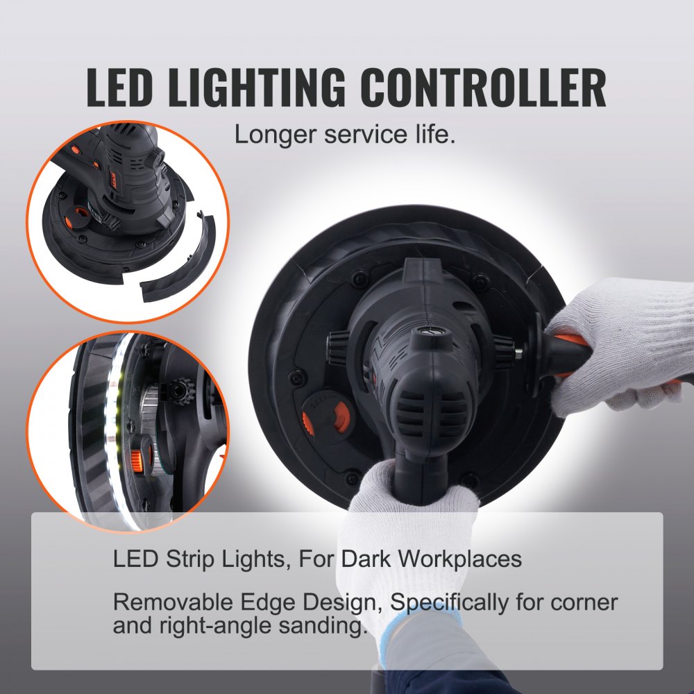 VEVOR Drywall Sander, 800W Electric Sander with 12 Sanding Discs ...