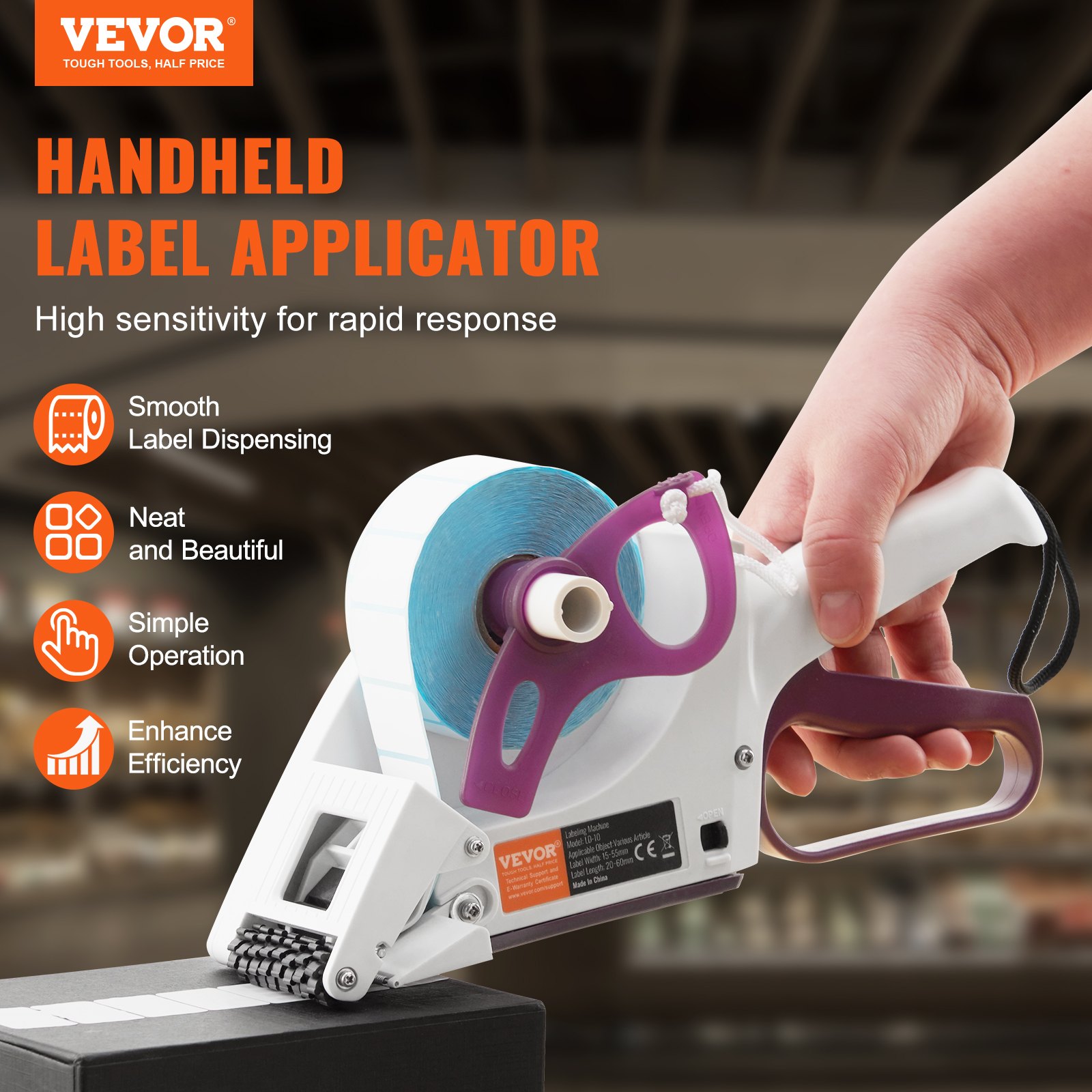 VEVOR Manual Label Applicator, 15-55 mm Label Width, 20-60 mm Label ...