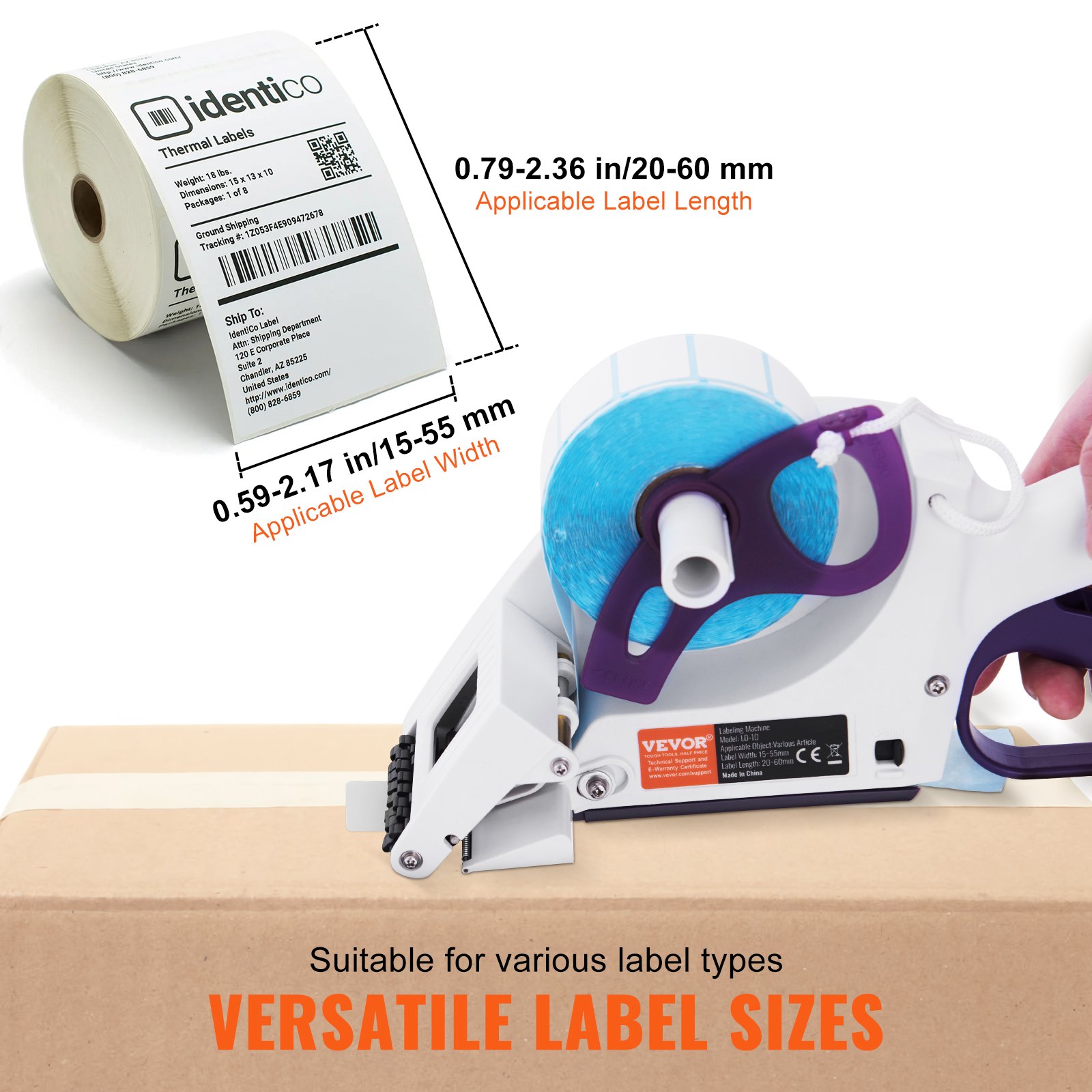 VEVOR Manual Label Applicator, 15-55 mm Label Width, 20-60 mm Label ...
