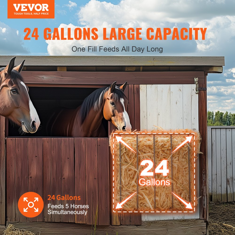 Indoorhey Rack VEVOR Livestock Hay Feeder – 24 Gallon, 27'' Long Wall Rack