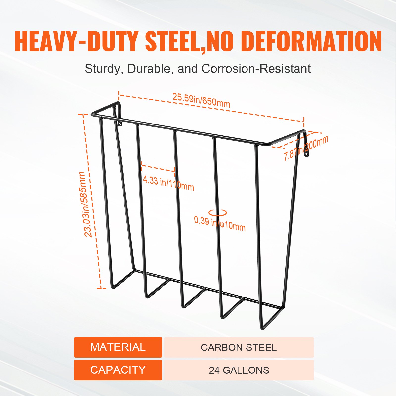 Deeder Rack VEVOR Livestock Hay Feeder – 24 Gallon, 27'' Long Wall Rack