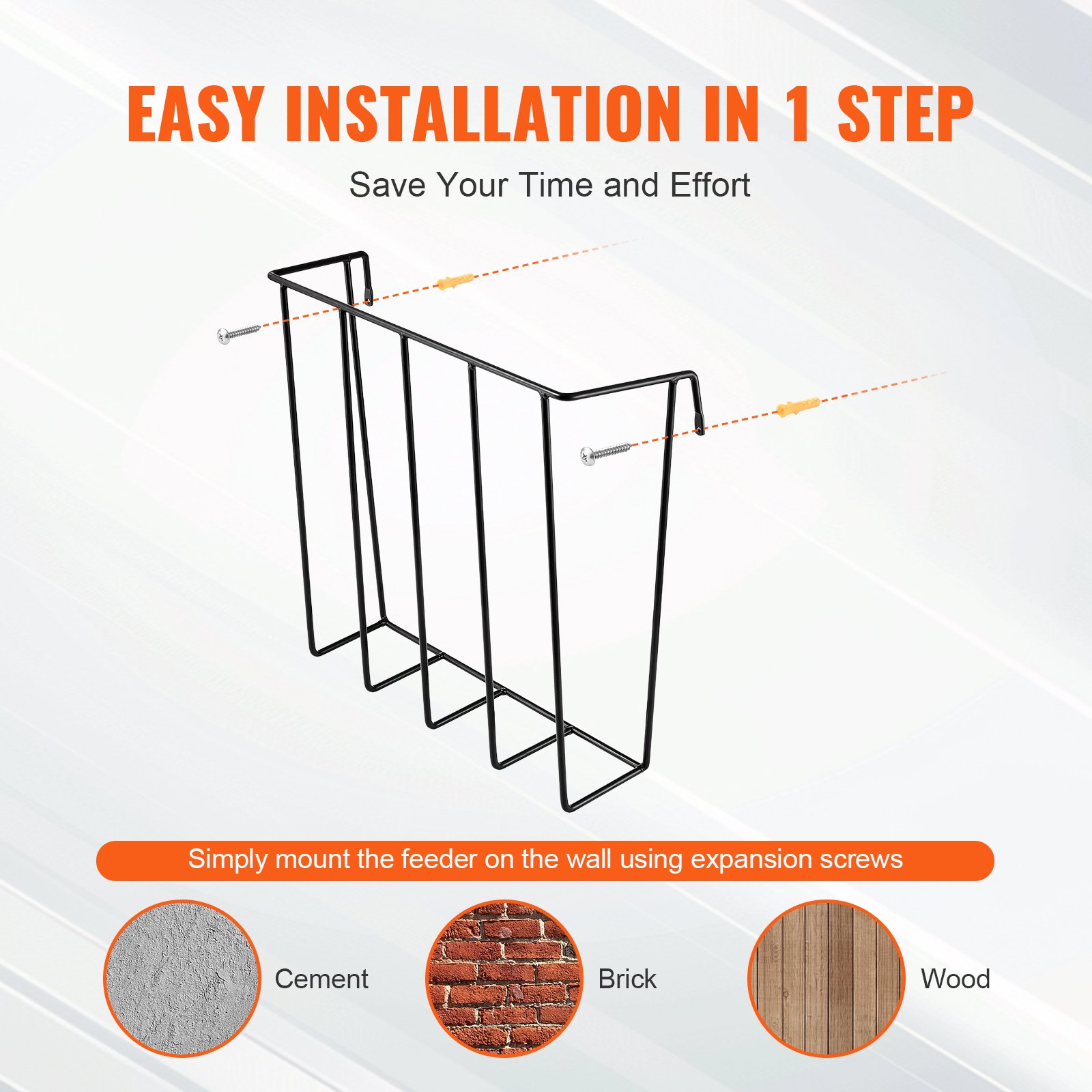 Feed Rack VEVOR Livestock Hay Feeder – 24 Gallon, 27'' Long Wall Rack