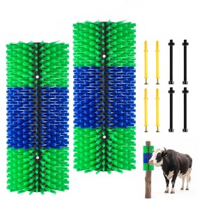 VEVOR Livestock Scratching Brush, 2PCS Goat Scratcher Brush Post with 8 ...