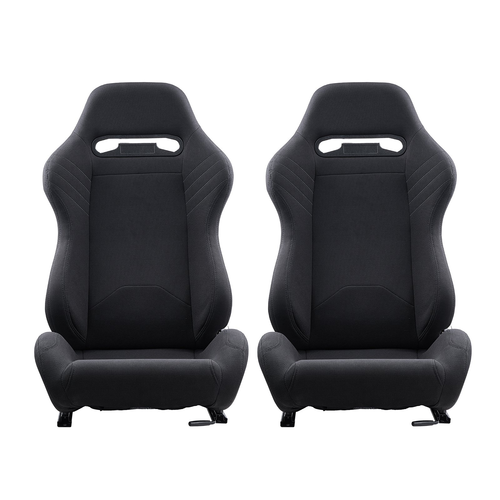 VEVOR Black Racing Seats – 2Set, Q235B, 90-180°, Polyester
