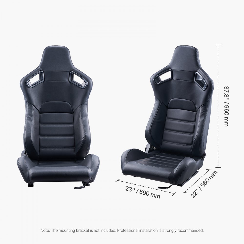 VEVOR Racing Seat, 2 Set, Adjustable Racing Cockpit with Wide Angle ...