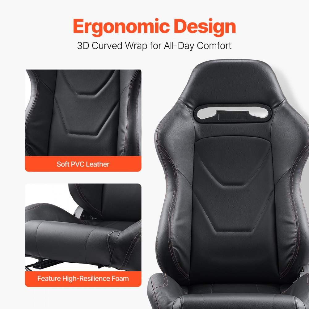 VEVOR Racing Leather Seats – 2 Set, 21.7x23x34.8-inch