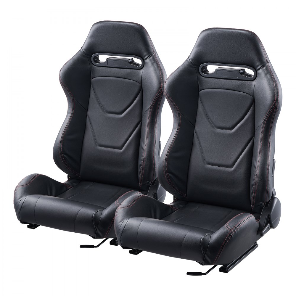 2 Set Racing Seat Adjustable Racing Chair with PVC Leather & Q235B ...