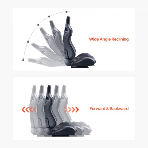 2 Set Racing Seat Adjustable Racing Chair with PVC Leather & Q235B ...