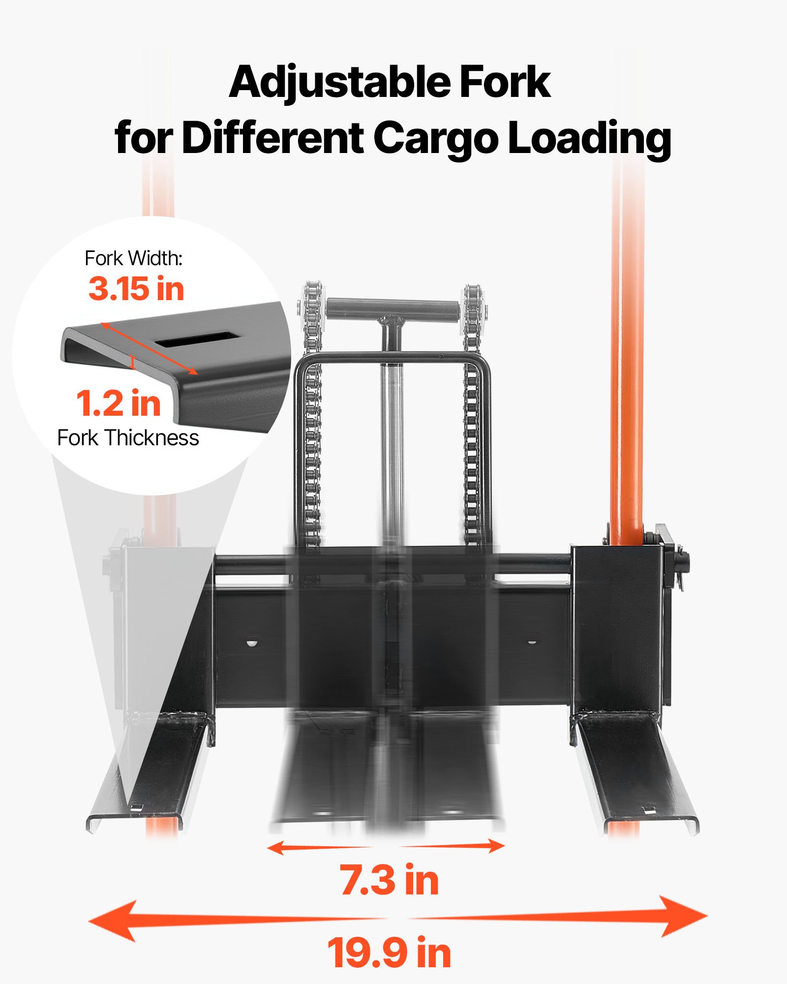 VEVOR Hydraulic Material Lift Winch Stacker, 450 lbs Load Capacity ...