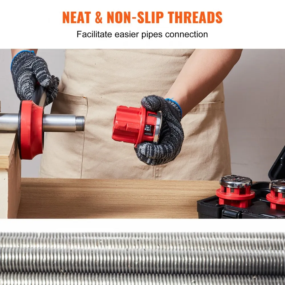 VEVOR Ratchet Pipe Threader Kit, 1/2" NPT, 3/4" NPT, 1" NPT Manual Ratcheting Pipe Threader