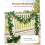 VEVOR Christmas Garland, 2750mm Artificial Christmas Garland with Light String, Faux Greenery Decoration with Berry Clusters, Pine Needles, Pine Cones, Realistic Xmas Collection for Mantel Fireplace