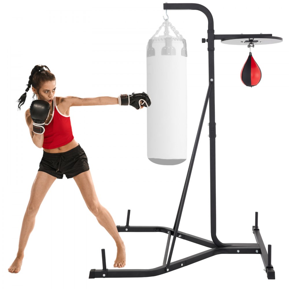 Boxing bag stand with speed sale bag