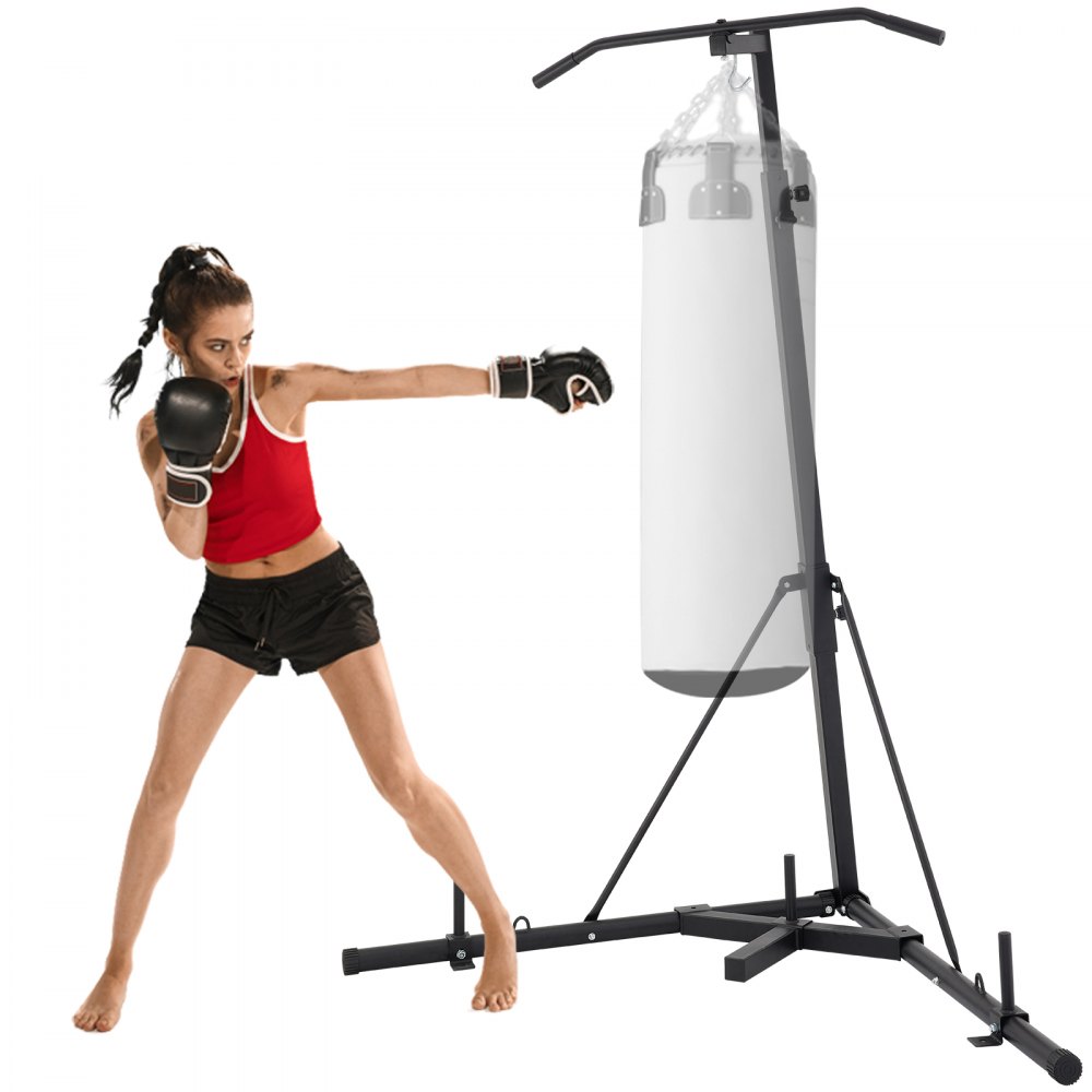 Free Standing Foldable Boxing Bag Chin Pull Up Bar Stand Punching Bracket