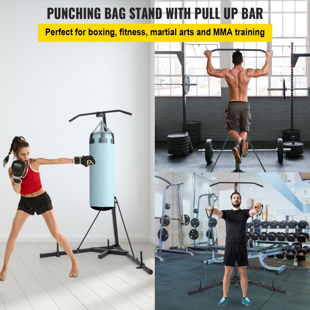 VEVOR 2 in 1 Heavy Bag Stand, Height Adjustable Punching Bag Stand ...