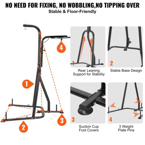 VEVOR 2 in 1 Punching Bag Stand, Steel Heavy Duty Workout