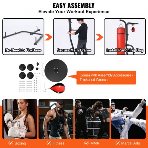 VEVOR 2 in 1 Punching Bag Stand, Steel Heavy Duty Workout