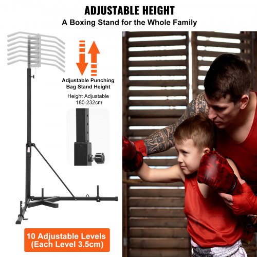 VEVOR 2 in 1 Punching Bag Stand, Steel Heavy Duty Workout Equipment ...