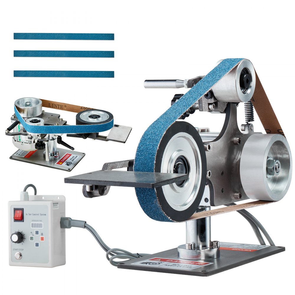 Color Code On Grinding Machine VEVOR Belt Grinder Sander, 30 x 1-Inch Variable Speed Belt Polisher ...