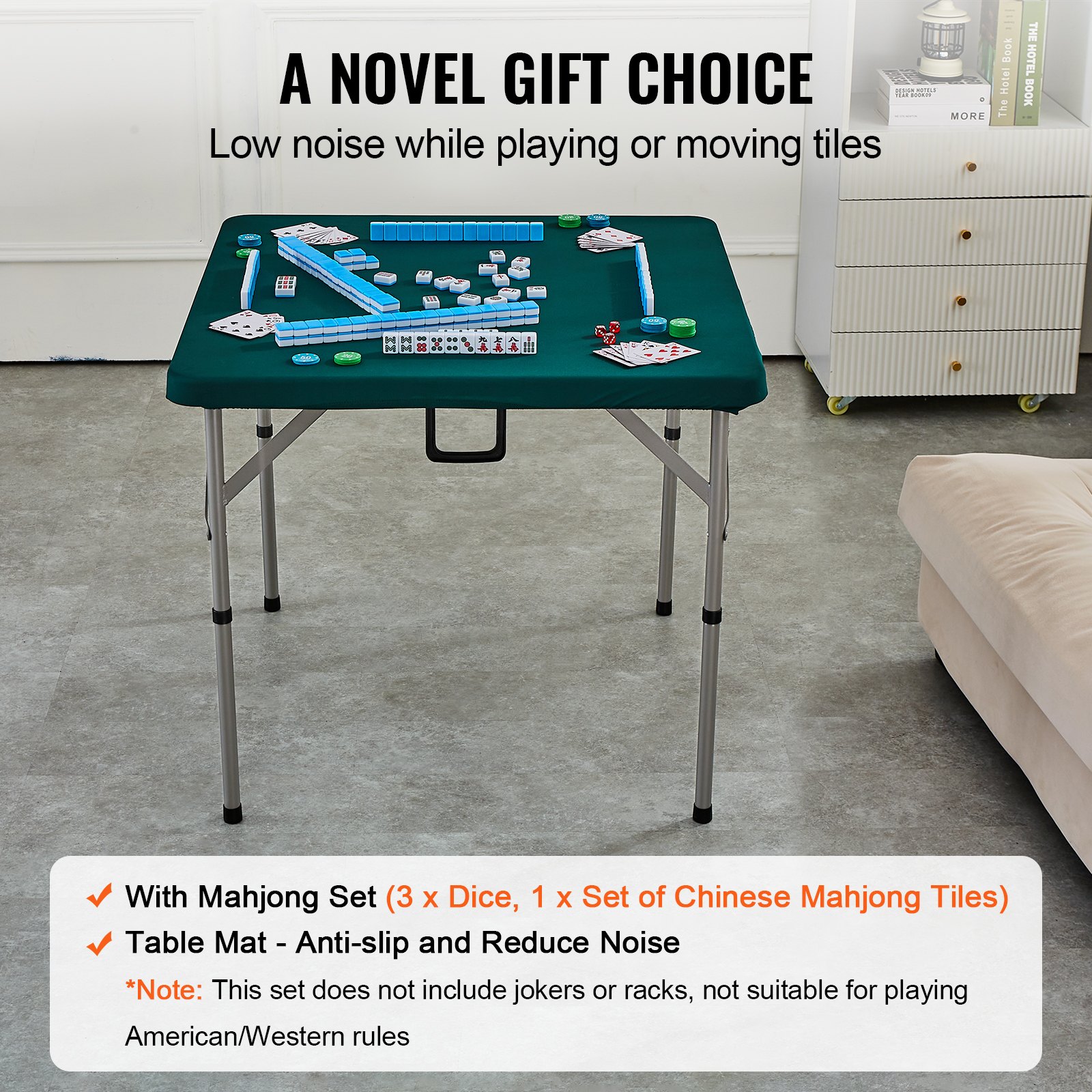 VEVOR Mahjong Table Fold in Half 4 Player Card Table Mahjong Tiles vevor-mahjong-table-fold-in-half-4-player-card-table-mahjong-tiles