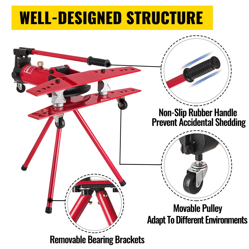VEVOR Manual Pipe Bender Plumbers Tool 16T, Pipe Bending Machine 1/2-2 ...