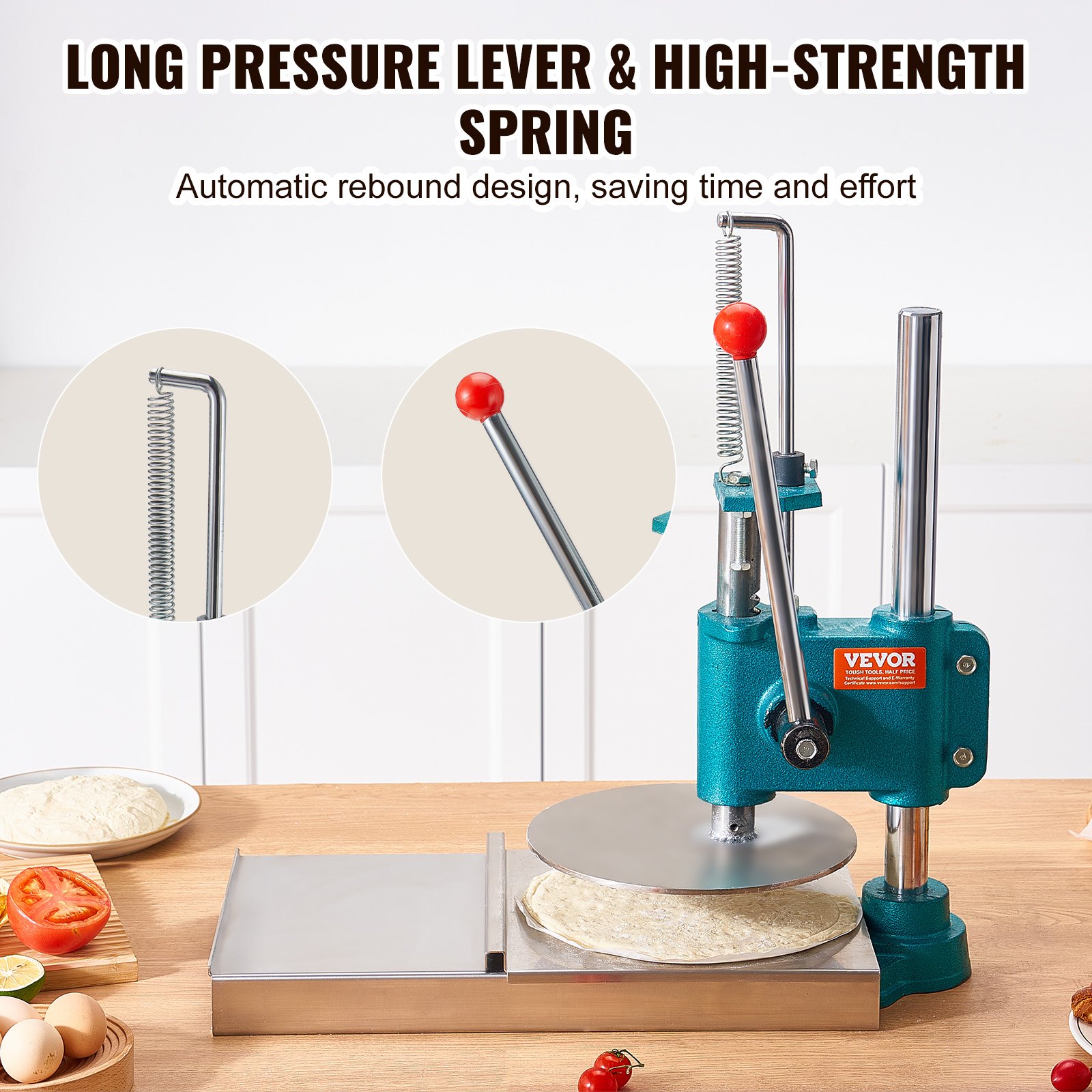 VEVOR Manual Pizza Dough Press Machine, 9.5inch/24cm Household Pizza ...