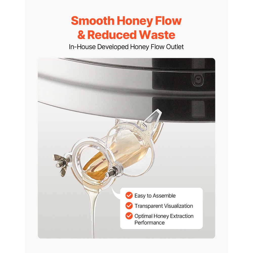 VEVOR Manual Honey Extractor – 6 Frame, 3 Leg Stand