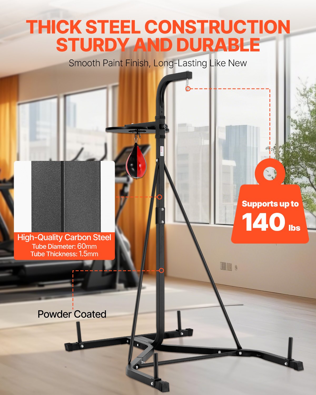 Puching Rack VEVOR 2 in 1 Punching Bag Stand, Steel Heavy Duty Workout Equipment ...