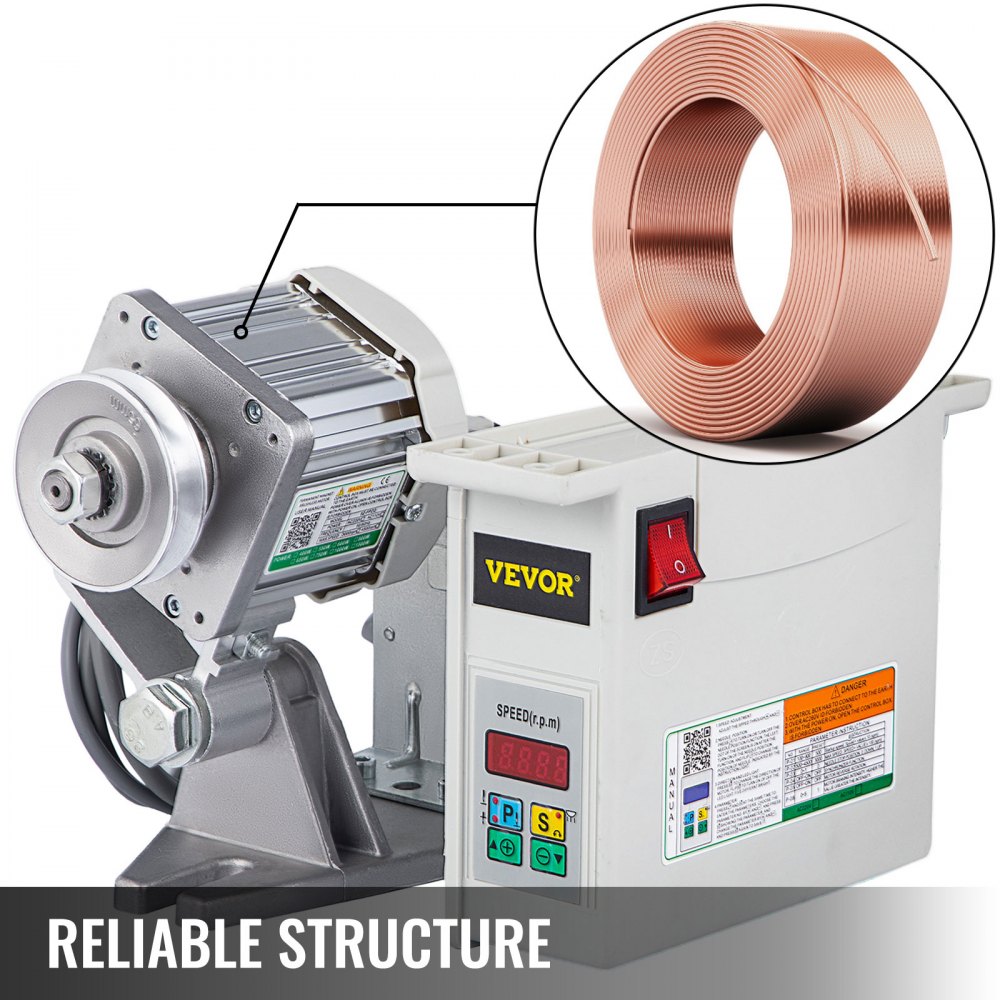 VEVOR CS1000 Sewing Machine Servo Motor, 3/4HP 4500rpm Single Phase ...