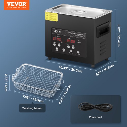 VEVOR 3L Ultrasonic Cleaner, 120W Digital Ultrasonic Cleaning