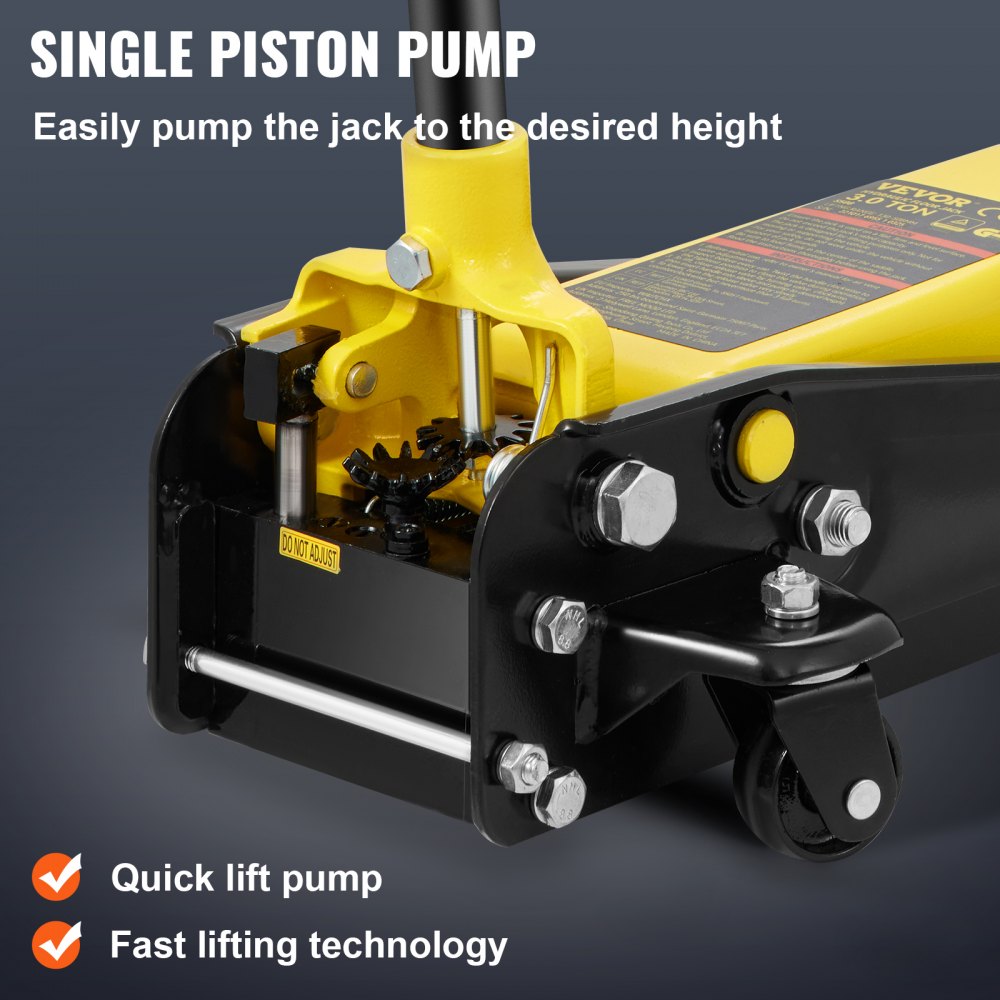 VEVOR Low Profile Floor Jack 3 Ton Heavy Steel Single Piston Hydraulic ...