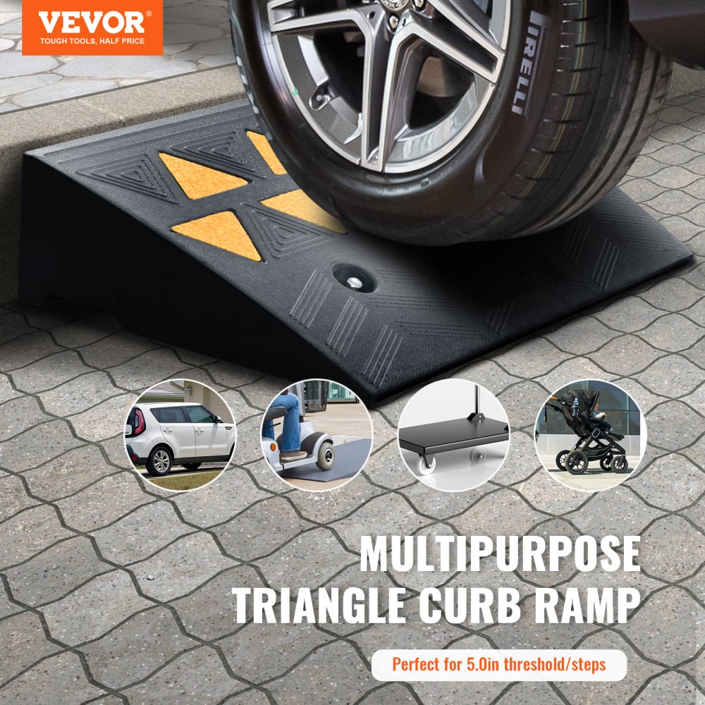 VEVOR VEVOR Rubber Curb Ramp 2 Pack, 12.7 cm Rise Height Heavy-Duty 15 ...