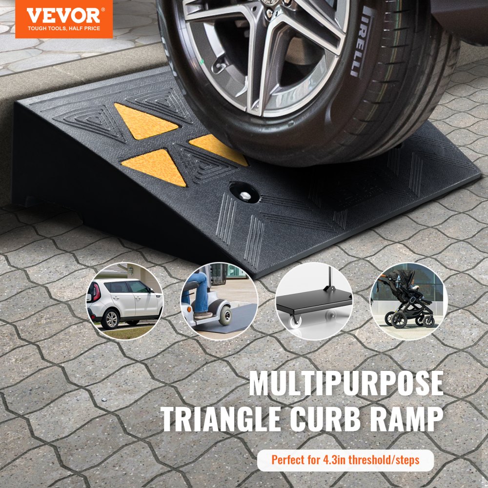 VEVOR Rubber Curb Ramp 2 Pack, 4.3