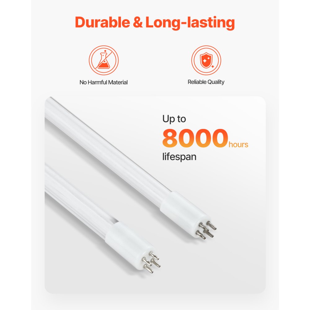 UV čistička vody VEVOR, 55W 12GPM, 220V univerzální ultrafialový filtr s pouzdrem z nerezové oceli, UV vodní filtr pro celý dům s křemenným pouzdrem vhodný pro sprchování/pití/čištění - miniatura 6