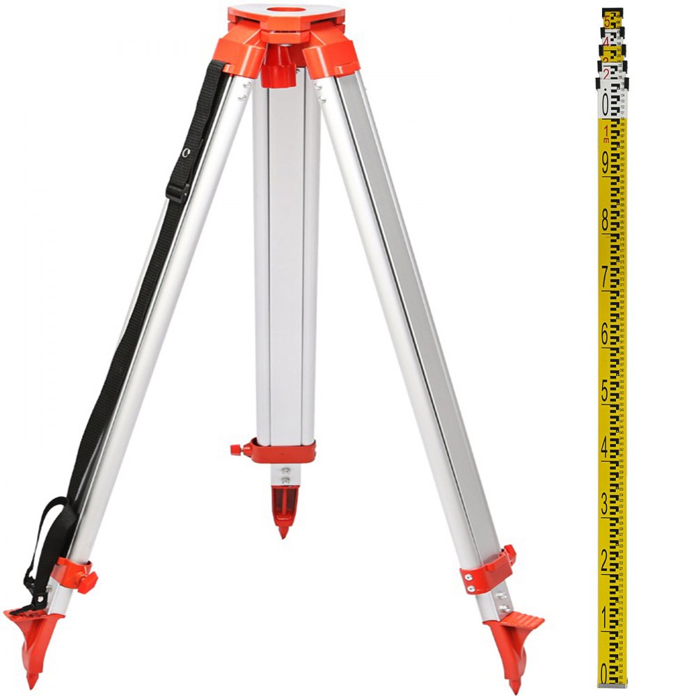 VEVOR Aluminium Tripod & 5m Survey Levelling Staff For Laser Level ...