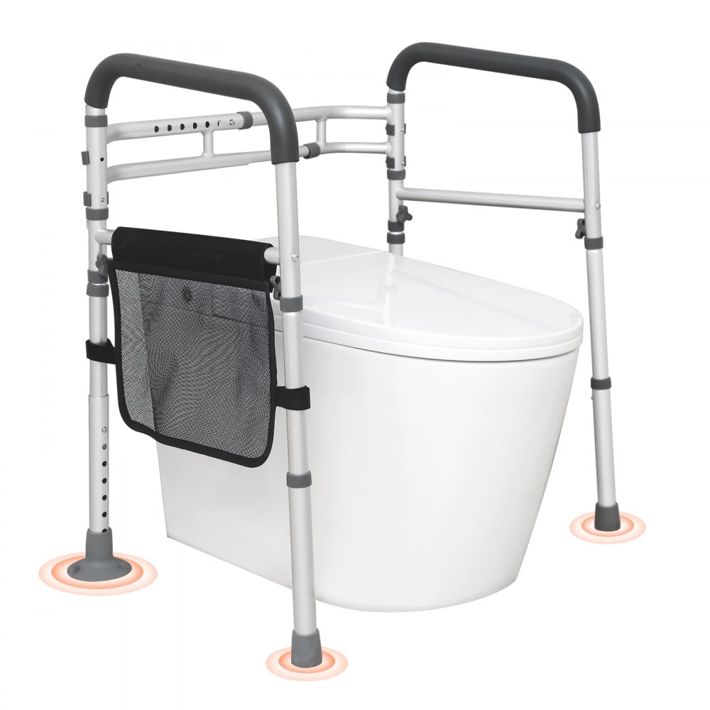 VEVOR Toilet Safety Rail, Folding Toilet Seat Frame, Adjustable Width
