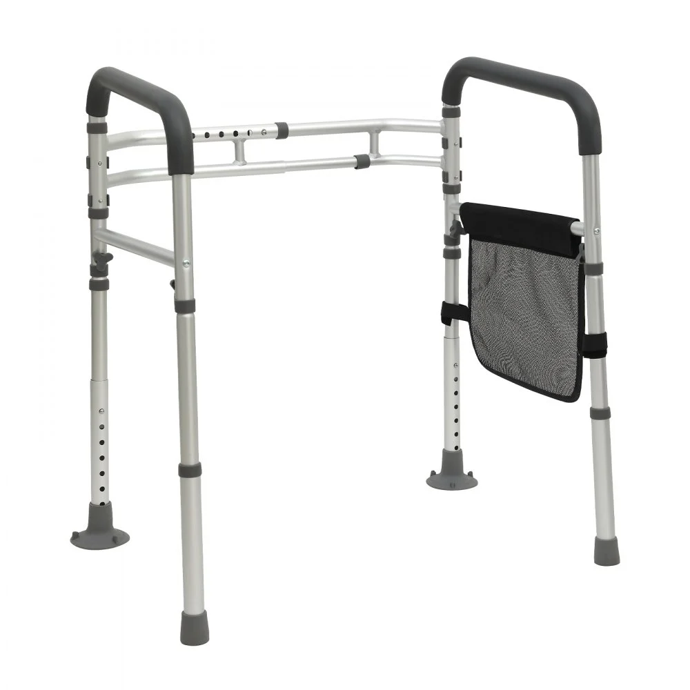 VEVOR Toilet Safety Rail, Folding Toilet Seat Frame, Adjustable Width ...