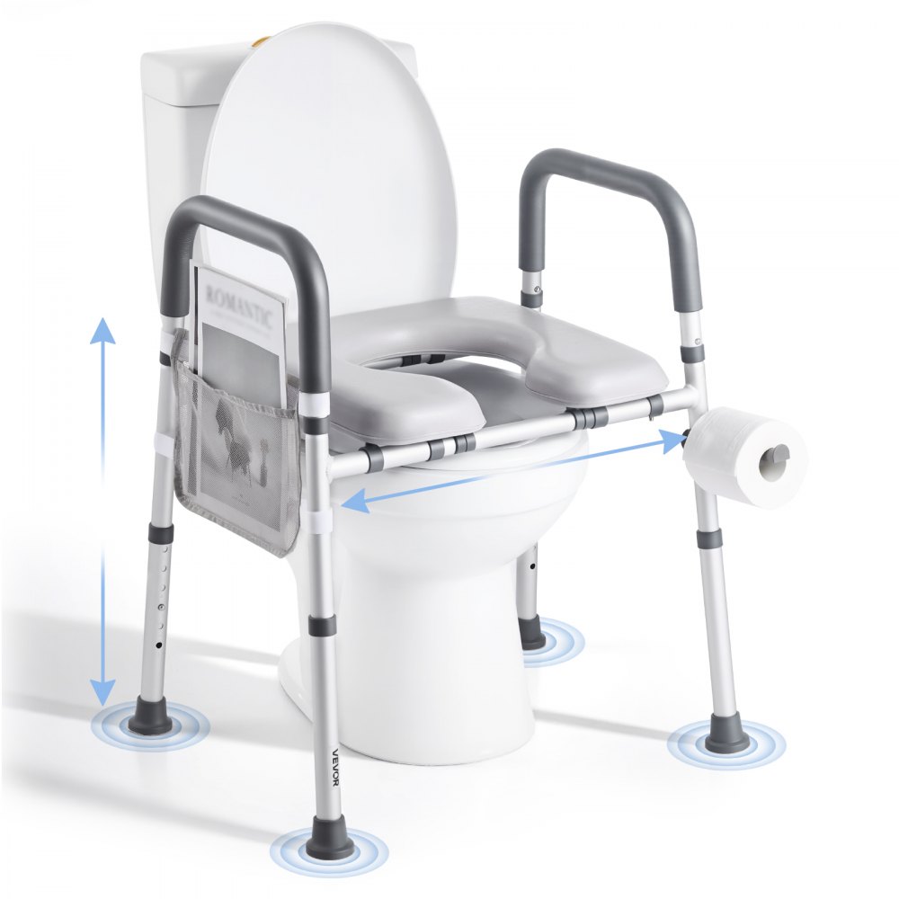 VEVOR Raised Toilet Seat with Arms, 400 lbs Load Capacity, Adjustable ...