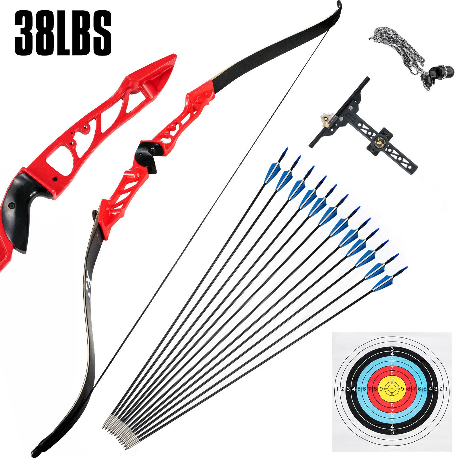 VEVOR Recurve Bow Set 28lbs Archery Bow Aluminum Alloy Takedown Recurve