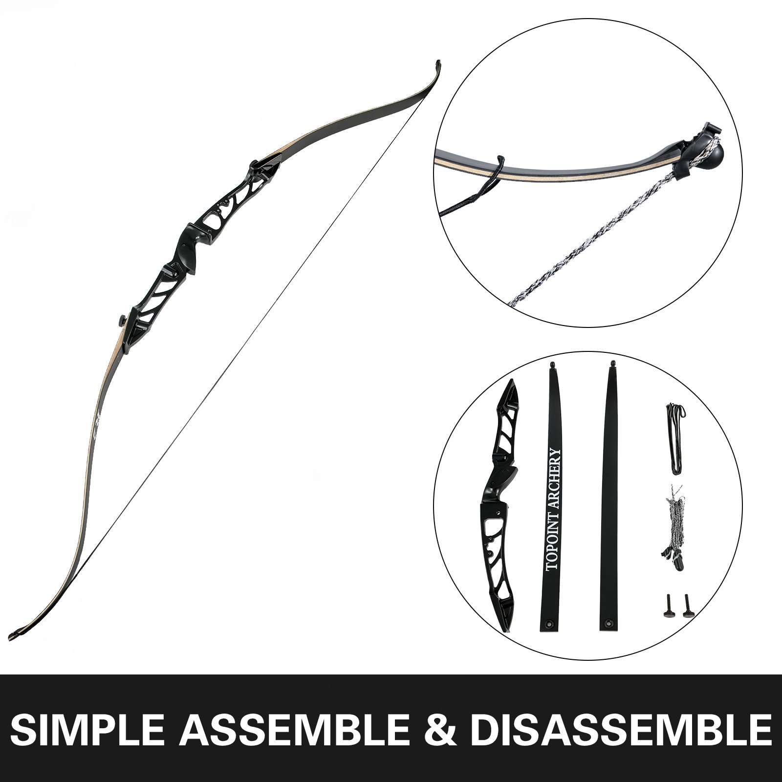 VEVOR Recurve Bow Set 28lbs Archery Bow Aluminum Alloy Takedown Recurve