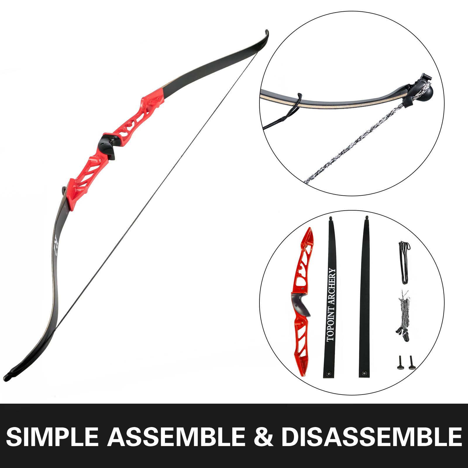 VEVOR Recurve Bow Set 38lbs Archery Bow Aluminum Alloy Takedown Recurve