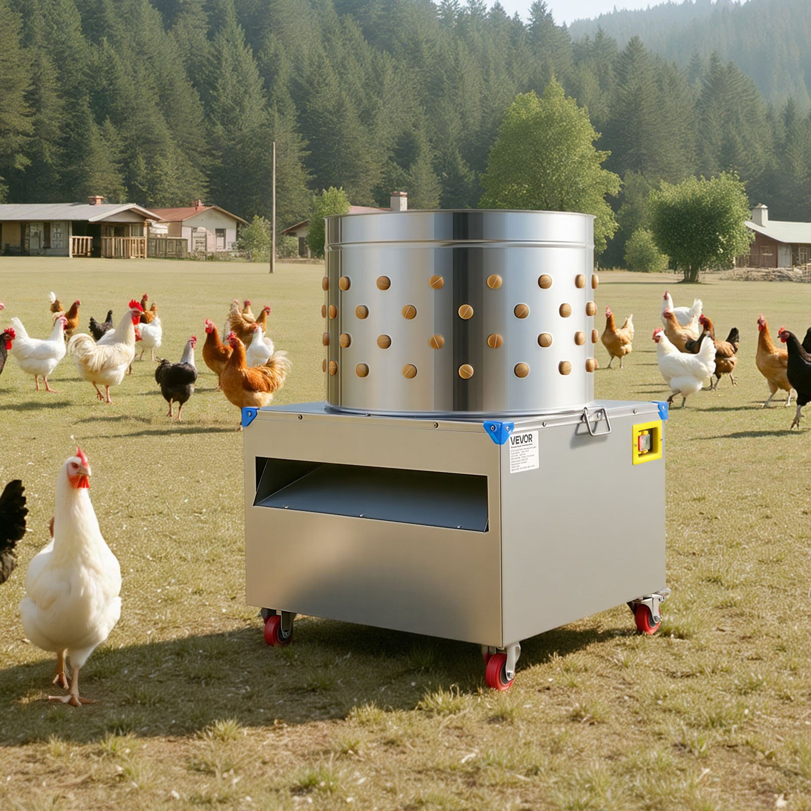VEVOR Chicken Plucker Machine, 23.6 in Drum, 2200W & 240RPM Electric ...
